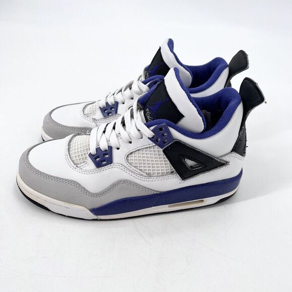 Nike Air Jordan 4 Retro GS Ultraviolet Neutral Gray White Sneakers - Picture 5 of 10